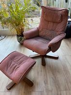 Twee fauteuils met hockers gratis, Ophalen, Gebruikt, Minder dan 75 cm, Stof