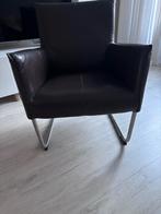 Donkerbruine leren stoel JESS, Huis en Inrichting, Ophalen, Gebruikt, Bruin, Leer