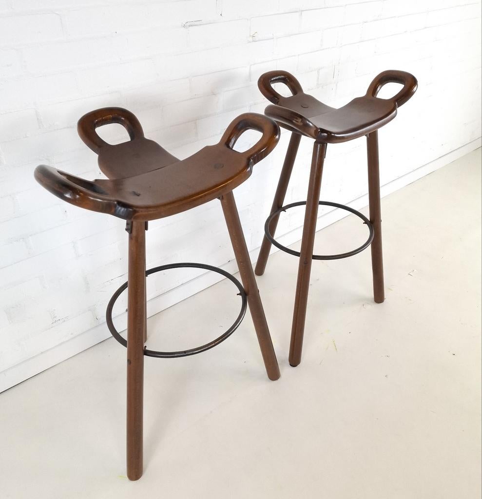 2x vintage barkruk Marbella Conoform brutalist, Ophalen, Gebruikt, 60 tot 90 cm, X