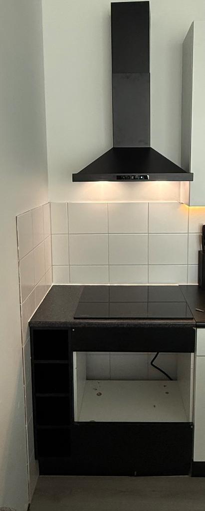 Kitchen cabinet + induction 4  + extractor hood (new), Witgoed en Apparatuur, Fornuizen, Zo goed als nieuw, Vrijstaand, Inductie