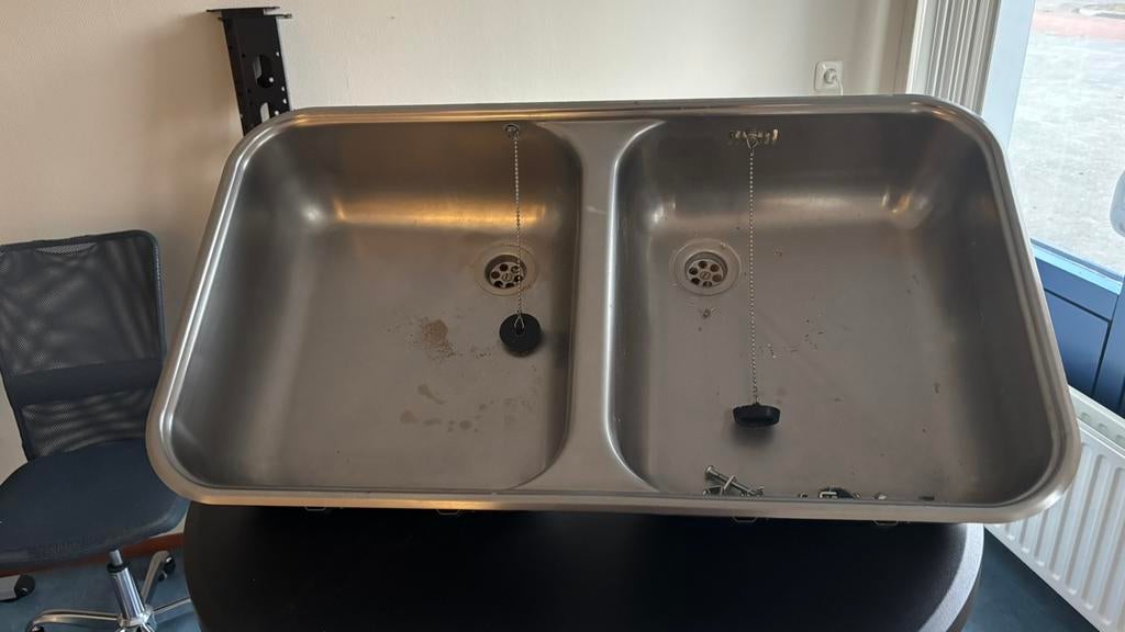 Reginox dubbele wasbak, Huis en Inrichting, Keuken | Keukenelementen, Ophalen, Zo goed als nieuw, 25 tot 50 cm, Minder dan 100 cm