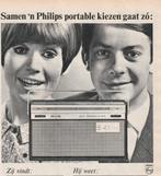 Retro reclame 1966 Philips radio portable voor hem & haar, Verzenden, Overige typen