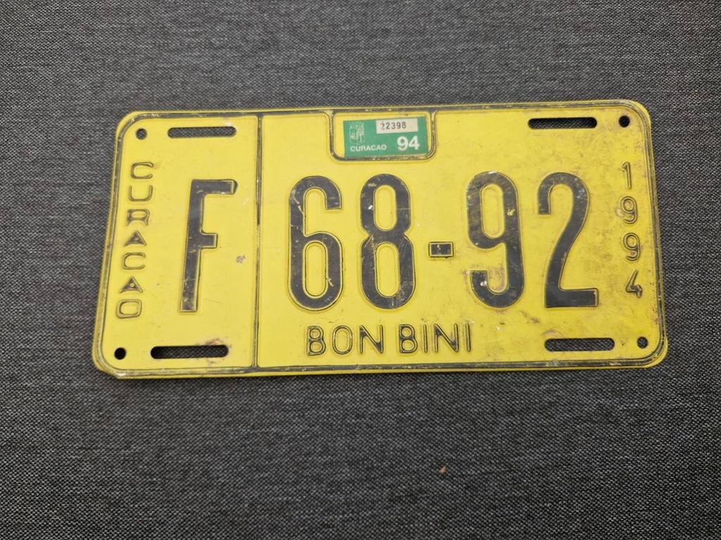 Kentekenplaat Curacao nummerbord nummerplaat License Plate, Verzamelen, Verzenden, Gebruikt, Auto's