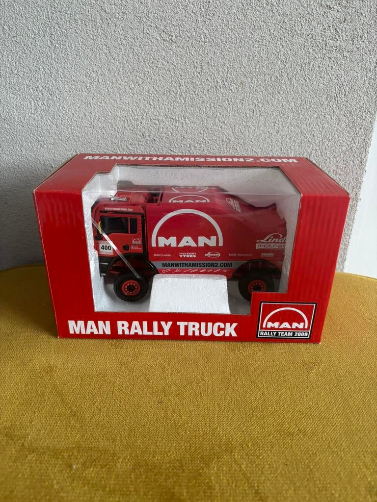 Dakar MAN rally truck hans stacey 2009, Hobby en Vrije tijd, Modelauto's | 1:50, Ophalen of Verzenden, Nieuw, Bus of Vrachtwagen