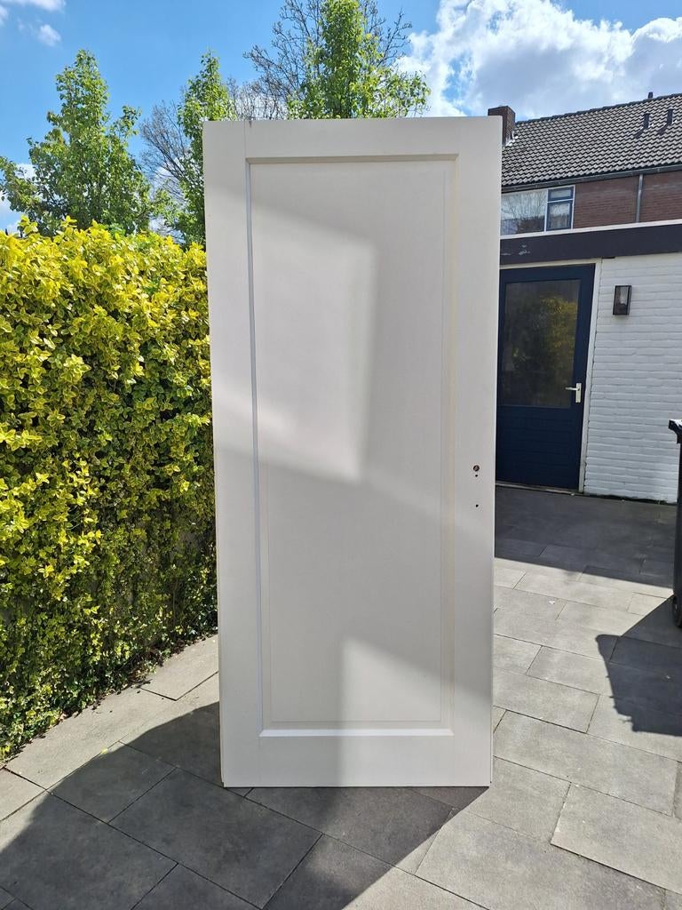 Opdekdeur met profiel, net wit af, 88x210 cm, Ophalen