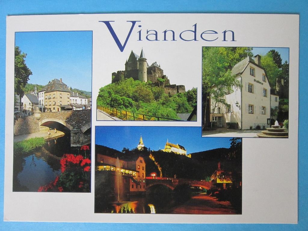 Ansichtkaart: Luxemburg, Vianden. Groeten uit..., Ophalen of Verzenden, 1980 tot heden, Gelopen, België en Luxemburg