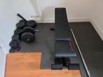 Fitness set met bankje, gewichten en stangen, Sport en Fitness, Ophalen of Verzenden, Fitnessbank
