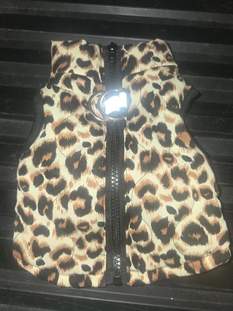 Honden panter print bodywarmer maat s chihuahua, Ophalen, Zo goed als nieuw, Hondenbodywarmer
