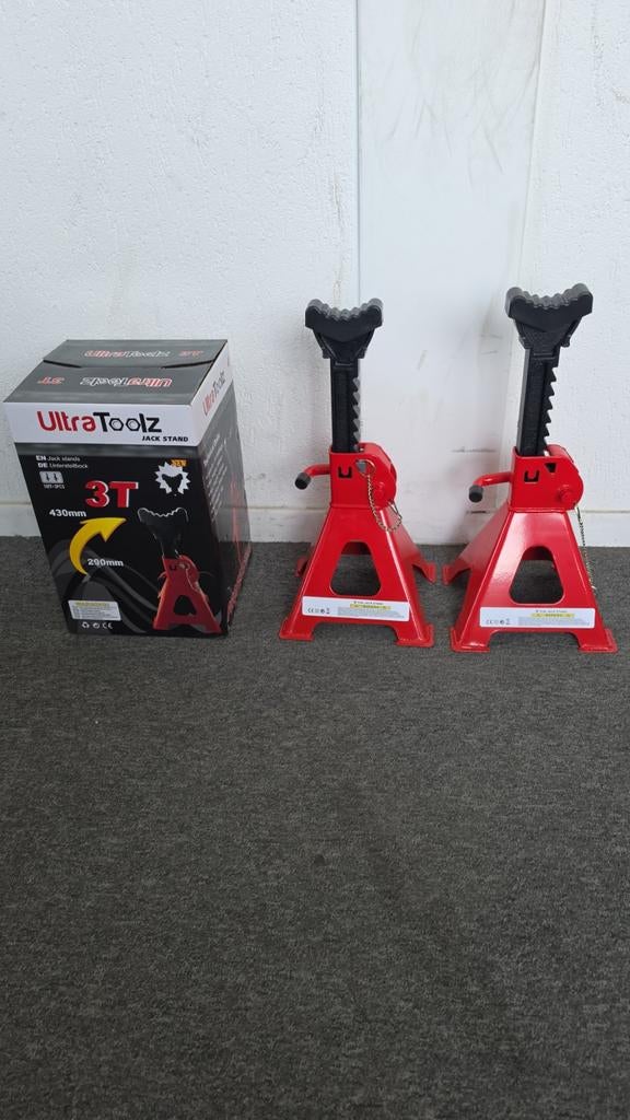 Kriksteunen 3 ton (set van 2) – nieuw, Ophalen of Verzenden, Nieuw, Hydraulisch, Garagekrik