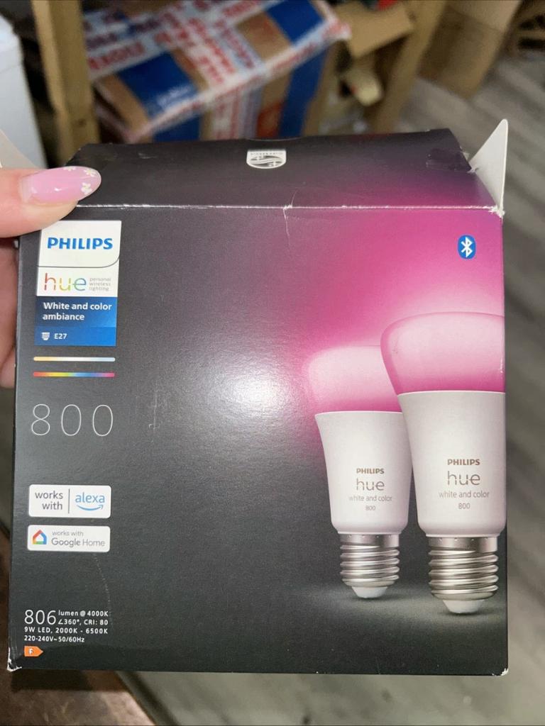 Philips hue e27 2 stuks, Led-lamp, Gebruikt, Minder dan 30 watt, E27 (groot)