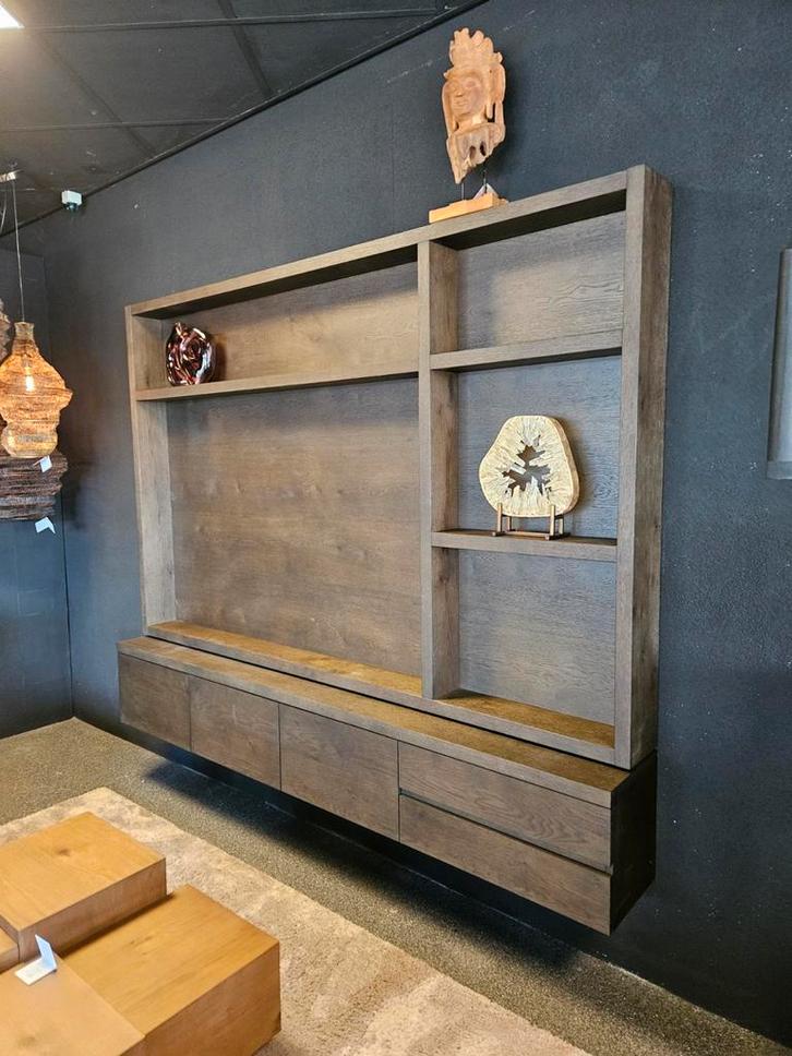 Tv wandkast " lachance" bruin richmond, Huis en Inrichting, Kasten | Wandmeubels, Nieuw, Minder dan 100 cm, 25 tot 50 cm, Ophalen of Verzenden