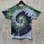 Groen - grijs - zwart spiral tie dye t-shirt unisex maat L, Maat 52/54 (L), Spiral Creaties, Zwart, Nieuw