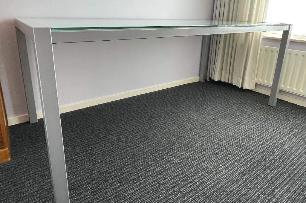 Glazen tafel, Huis en Inrichting, Ophalen, Gebruikt, 100 tot 150 cm, 50 tot 100 cm