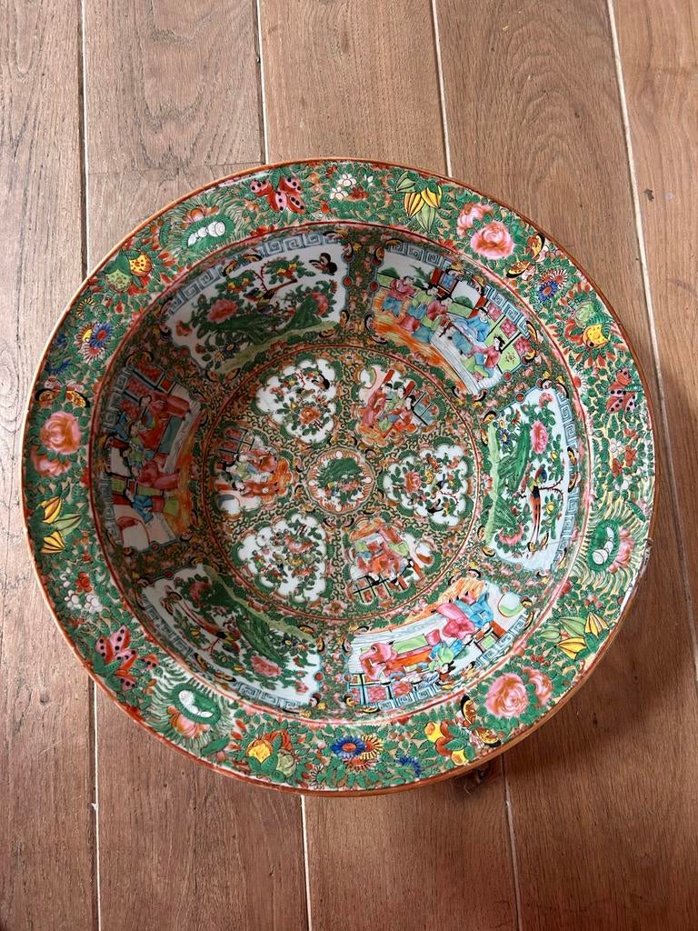 Grote Chinese Canton Famille Rose Kom - Ø 40 cm, Antiek en Kunst, Ophalen