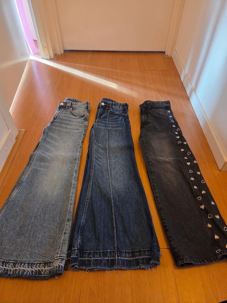 Meisjes spijkerbroeken maat 134, Kinderen en Baby's, Kinderkleding | Maat 134, Ophalen, Zo goed als nieuw, Meisje, Broek