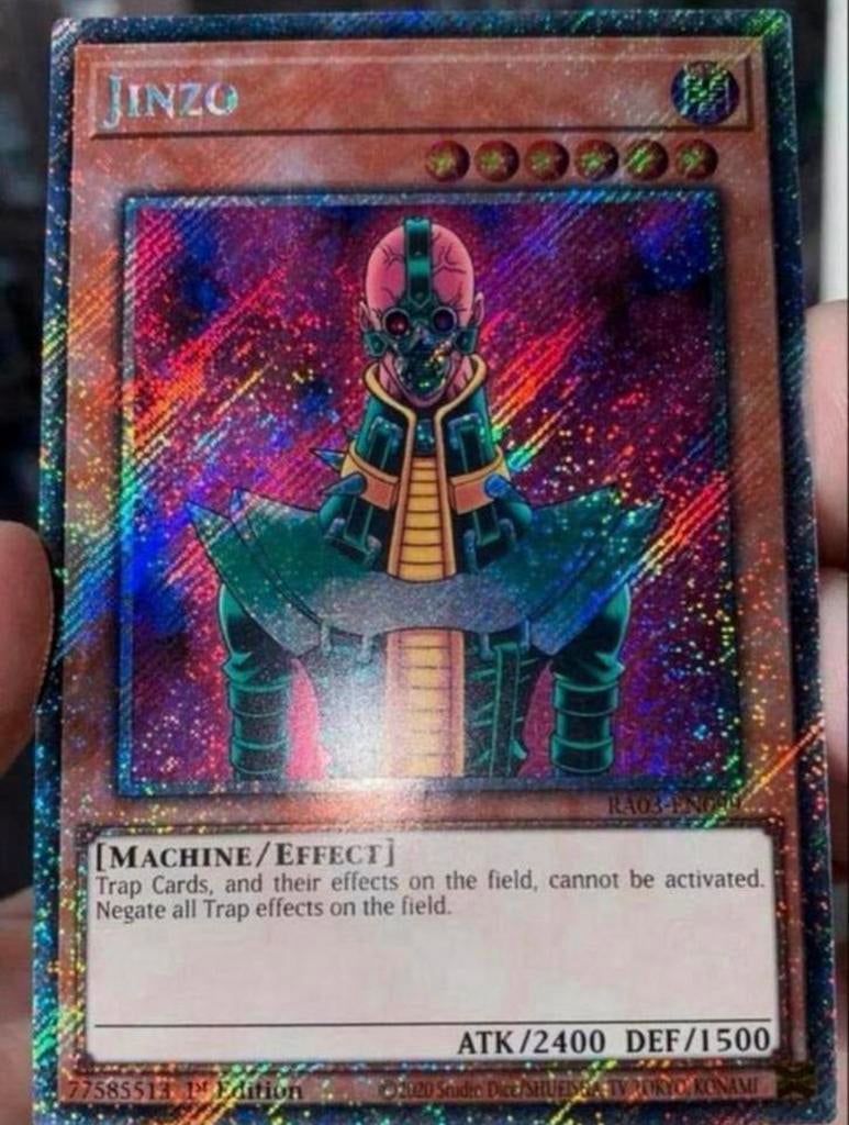 Yu-Gi-Oh! Jinzo RA03 1st Edition M/NM !, Ophalen of Verzenden, Zo goed als nieuw, Losse kaart, Foil