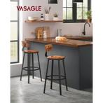 Set van 2 Bruine Barkrukken met Leuning - Industrieel Design, Huis en Inrichting, Barkrukken, Met voetsteun, *, Nieuw, *