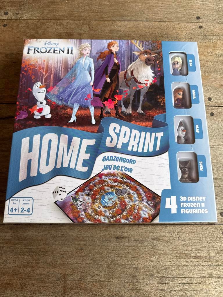 Disney Frozen II Ganzenbord Home Sprint met 3D Figuren, Hobby en Vrije tijd, Gezelschapsspellen | Bordspellen, Drie of vier spelers