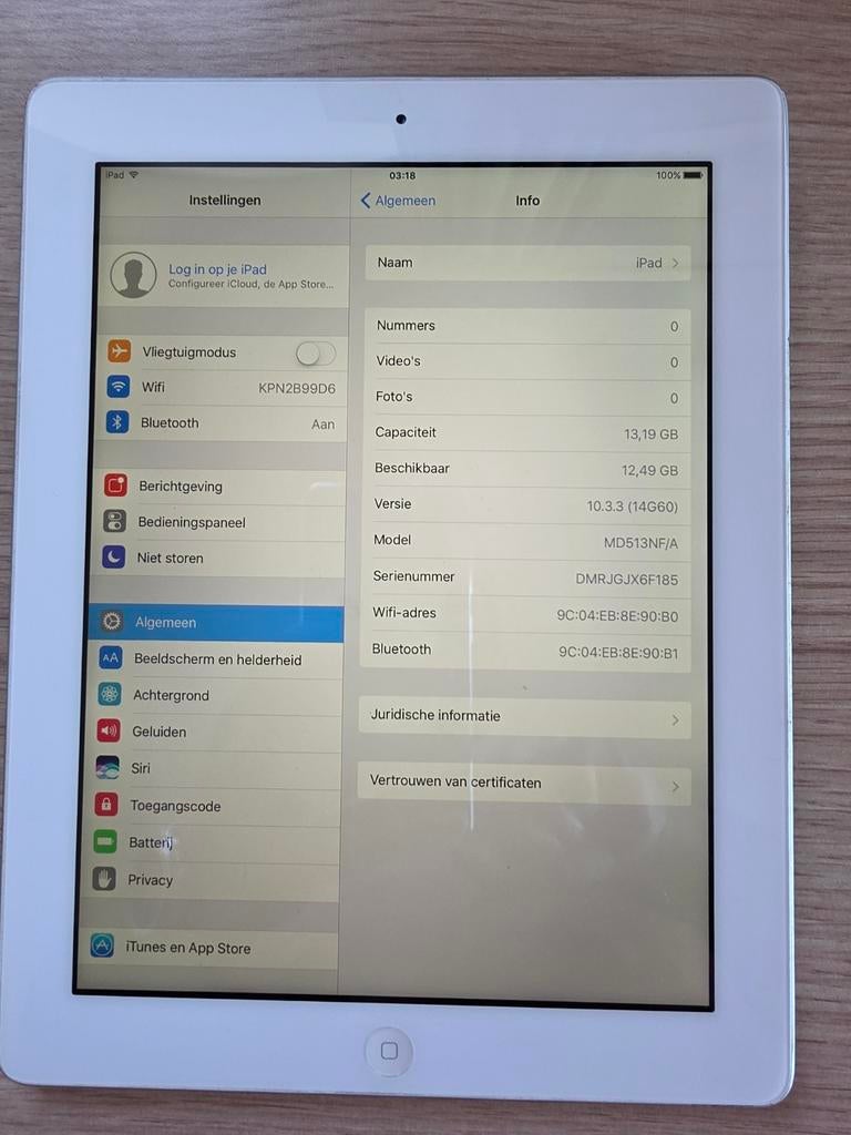 iPad 4e generatie 16 GB met oplader en hoes, Computers en Software, Apple iPads, 10 inch, Gebruikt, Apple iPad, Wit