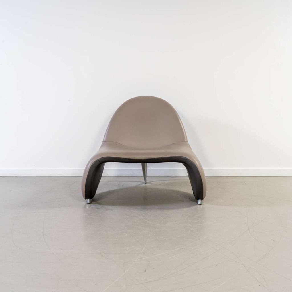 1x Leolux Sella Fauteuil Grijs/antraciet - Leer, Niet ingevuld, Niet ingevuld, 75 tot 100 cm, Ophalen of Verzenden