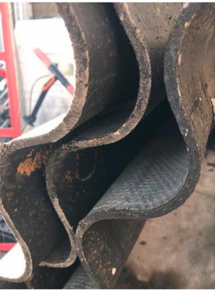 4 lange dakplaten, Doe-het-zelf en Verbouw, Dakpannen en Dakbedekking, Gebruikt, Dakplaat of Dakpanplaat, Metaal, 15 m² of meer