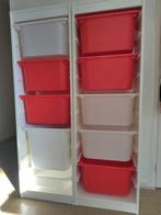 Twee Ikea Trofast kasten met rode en witte bakken, Ophalen, Gebruikt