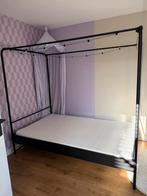 Vtwonen hemelbed zwart metaal 120x200 cm, Ophalen, Zwart, Zo goed als nieuw, Twijfelaar