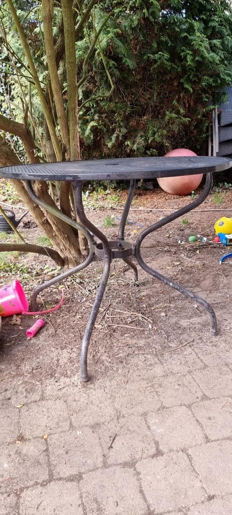 Metalen tuintafel, rond, diameter 90 cm, Tuin en Terras, Tuintafels, Ophalen