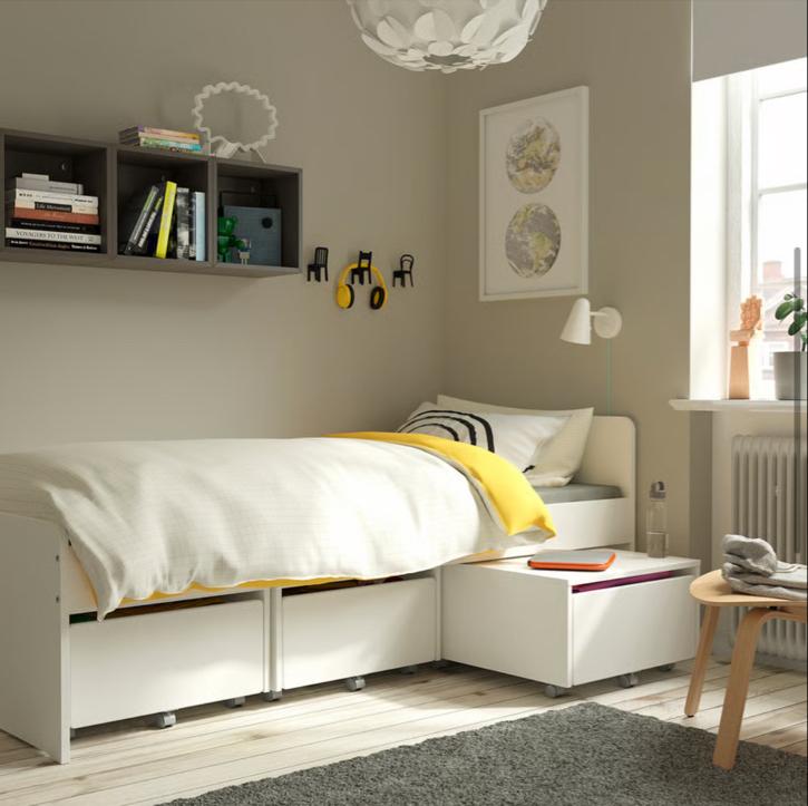 Ikea Släkt bed met 3 lades, Ophalen, Gebruikt, 90 cm, Eenpersoons