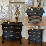 Buikkast, krijtverf mat, kleur vulkaansteen, antraciet, Ophalen, 50 tot 100 cm, Zo goed als nieuw, 3 of 4 laden