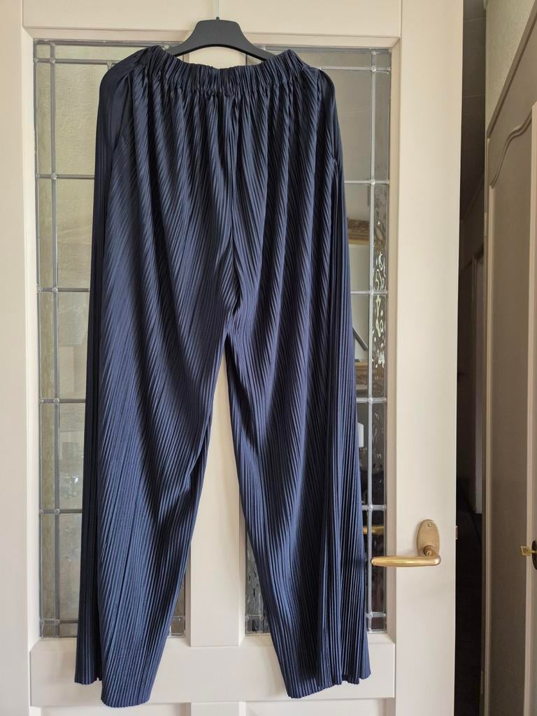 Samsoe Samsoe plissé broek Uma donkerblauw S NIEUWSTAAT!, Samsoe Samsoe, Ophalen of Verzenden, Zo goed als nieuw, Blauw