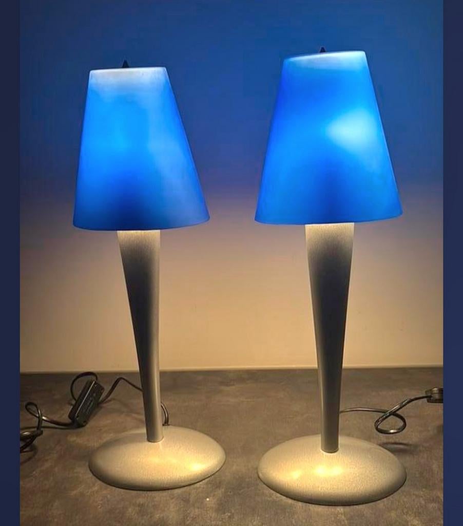 IKEA Vintage Tord Björklund Kvartett Tafellamp Blauw Memphis, Ophalen of Verzenden, Minder dan 50 cm