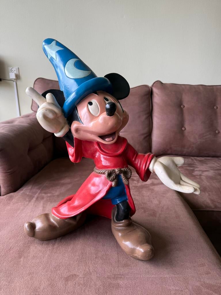 Vintage Mickey Mouse Fantasia Beeldje - Zeldzaam, Ophalen, Mickey Mouse, Gebruikt, Beeldje of Figuurtje