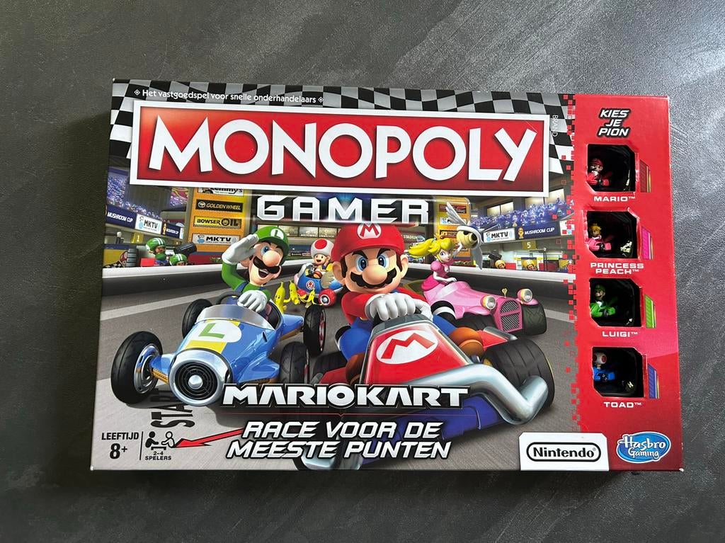 Monopoly Gamer Mario kart Nintendo Hasbro, Ophalen of Verzenden, Zo goed als nieuw