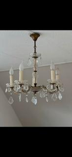 Glazen kroonluchter met pegels, Huis en Inrichting, Lampen | Kroonluchters, Ophalen of Verzenden, Zo goed als nieuw
