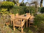 Eikenhouten tuinset (200x100 + 6 stoelen), Ophalen, Gebruikt, 6 zitplaatsen, Tuinset