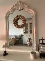 Grote barok spiegel met sierlijke lijst wit brocante, Ophalen, Gebruikt, 100 tot 150 cm, 75 tot 100 cm