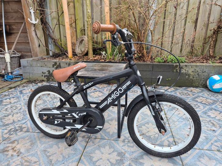 Kinderfiets Amigo BMX - Zwart, Fietsen en Brommers, Fietsen | Kinderfietsjes, Gebruikt, 16 tot 20 inch, Ophalen