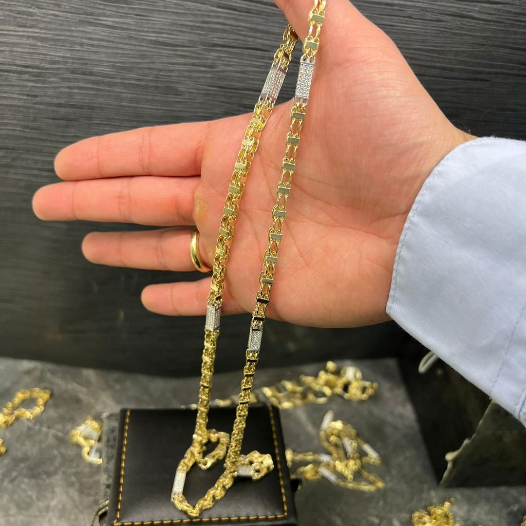 14k gouden magnum ketting met steen, Sieraden, Tassen en Uiterlijk, Kettingen, Ophalen of Verzenden, Nieuw, Goud, Goud