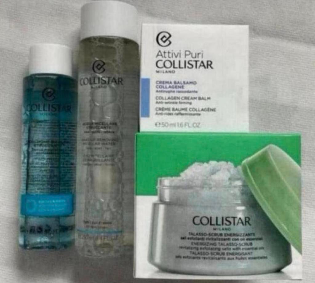 Collistar verzorgingset reiniging/scrub/creme NIEUW, Ophalen of Verzenden, Nieuw, Gehele gezicht, Verzorging