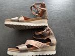 Mjus sandalen poederroze / taupe maat 38, Verzenden, Sandalen of Muiltjes, Zo goed als nieuw, Roze