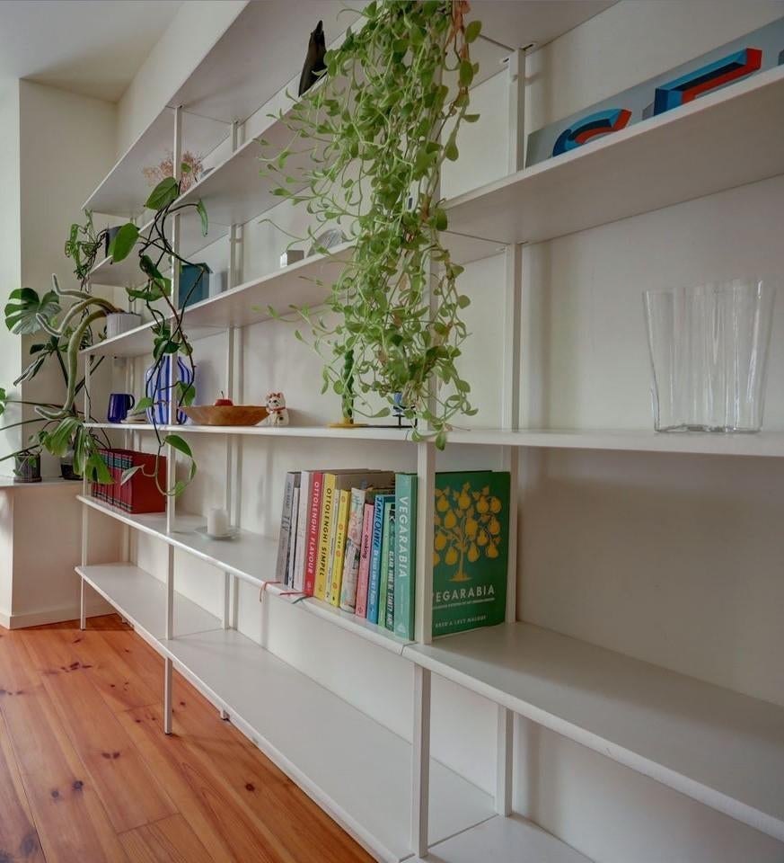 VT wonen Rack kast variant 4 metaal wit 222x295x31, Huis en Inrichting, Kasten | Boekenkasten, Ophalen, Met plank(en), Gebruikt