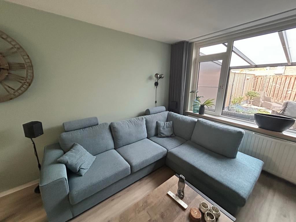 Hoekbank met afneembare kussens, Ophalen, Gebruikt, Stof