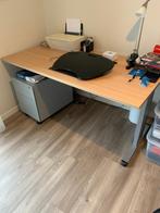 Te koop bureau met ladekastje, Huis en Inrichting, Bureaus, Ophalen, In hoogte verstelbaar, Gebruikt, Bureau