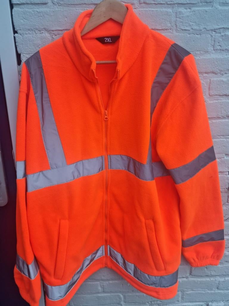 Oranje en gele reflecterende fleece vest maat 2XL, Tuin en Terras, Werkkleding, Ophalen of Verzenden, Nieuw, Kinderen, Jas