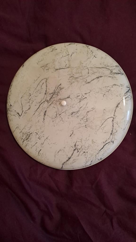 Plafondlamp gemarmerd glas, Huis en Inrichting, Lampen | Plafondlampen, Ophalen of Verzenden, Gebruikt, Glas, Modern