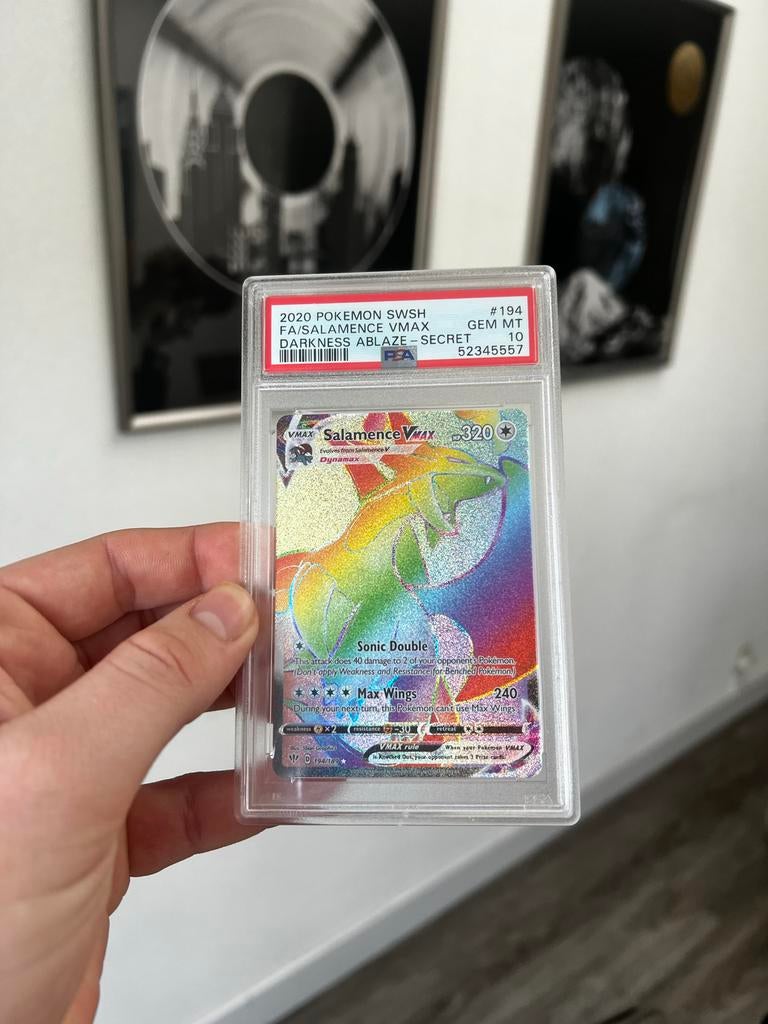 Salamence VMAX PSA 10 Pokémon Kaart, Ophalen of Verzenden, Nieuw, Losse kaart, Foil