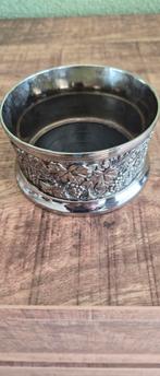 Vintage Verzilverde Wijnfleshouder met Druivenmotief, Ophalen of Verzenden