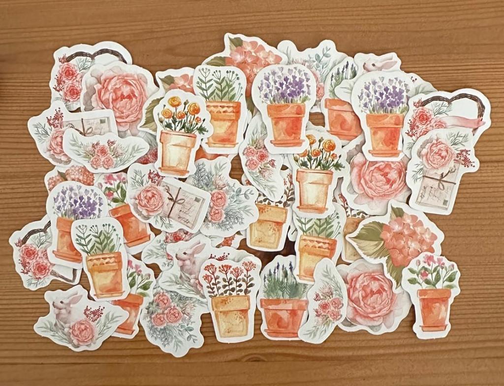 Bloemen in pot stickers, Verzenden, Nieuw, Meerdere stickers