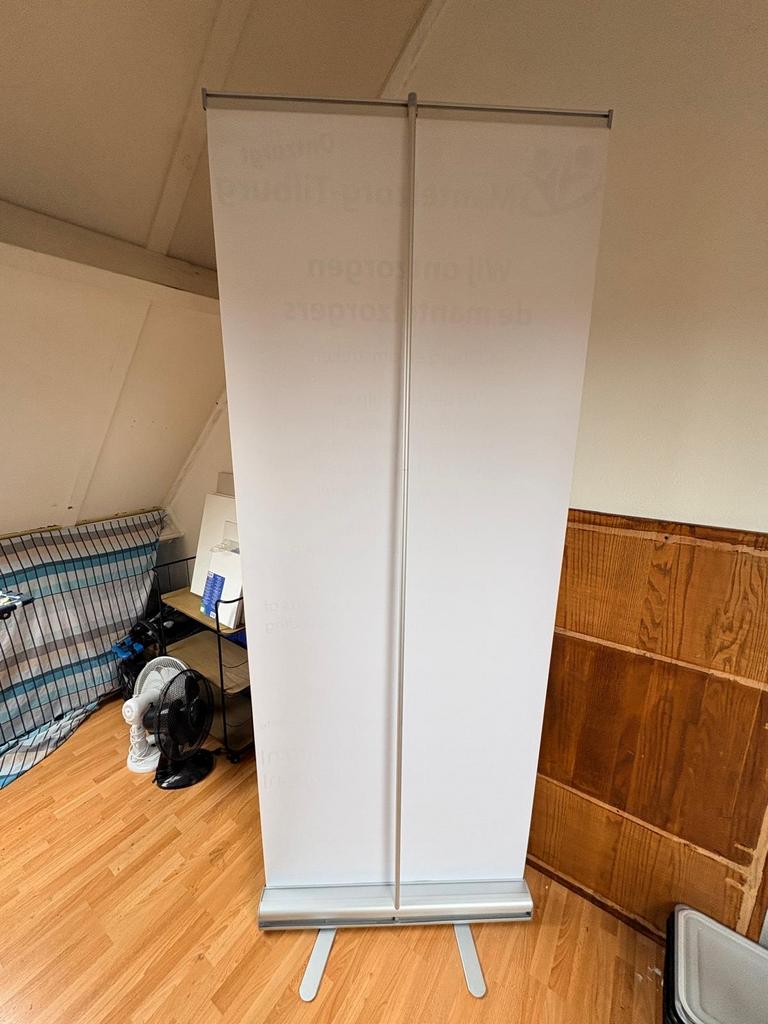 Aluminium Roll-up banner 80x200cm met hoes, Ophalen, Zo goed als nieuw